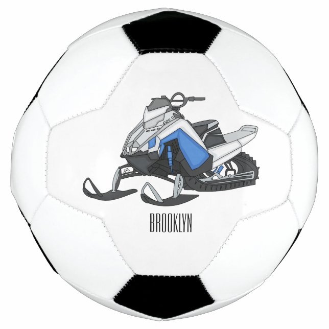 Snowmobile cartoon illustration football (Front)