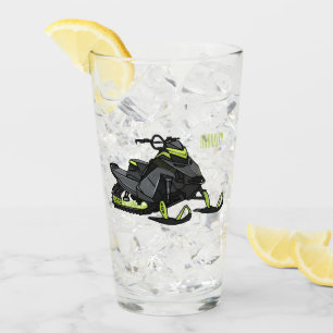 Snowmobile cartoon illustration glass