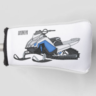 Snowmobile cartoon illustration golf head cover