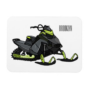 Snowmobile cartoon illustration magnet