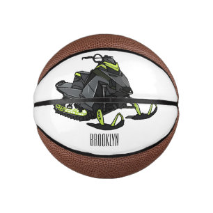 Snowmobile cartoon illustration  mini basketball