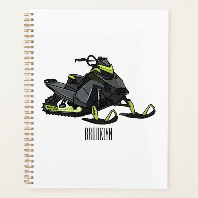 Snowmobile cartoon illustration  planner (Front)