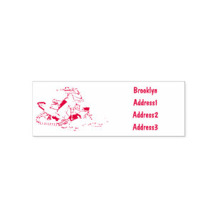 Snowmobile cartoon illustration self-inking stamp