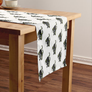 Snowmobile cartoon illustration  short table runner