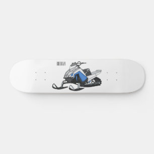 Snowmobile cartoon illustration skateboard