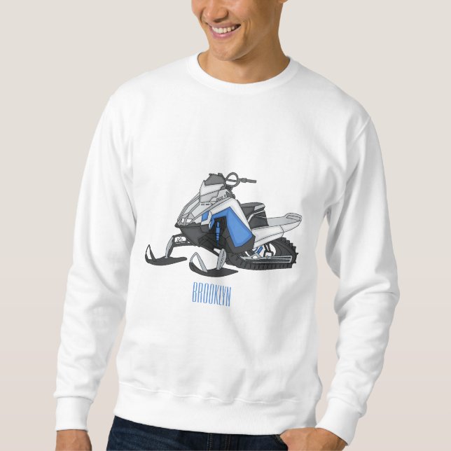Snowmobile cartoon illustration sweatshirt (Front)