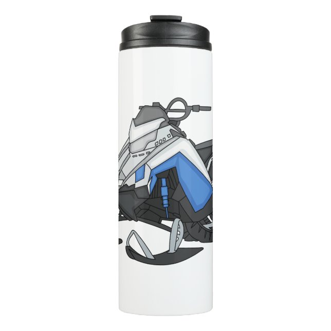 Snowmobile cartoon illustration  thermal tumbler (Front)