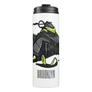 Snowmobile cartoon illustration thermal tumbler