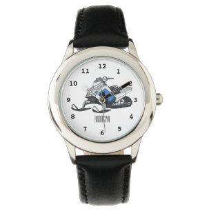 Snowmobile cartoon illustration watch