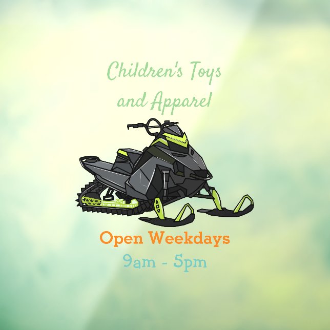 Snowmobile cartoon illustration window cling (Sheet 3)