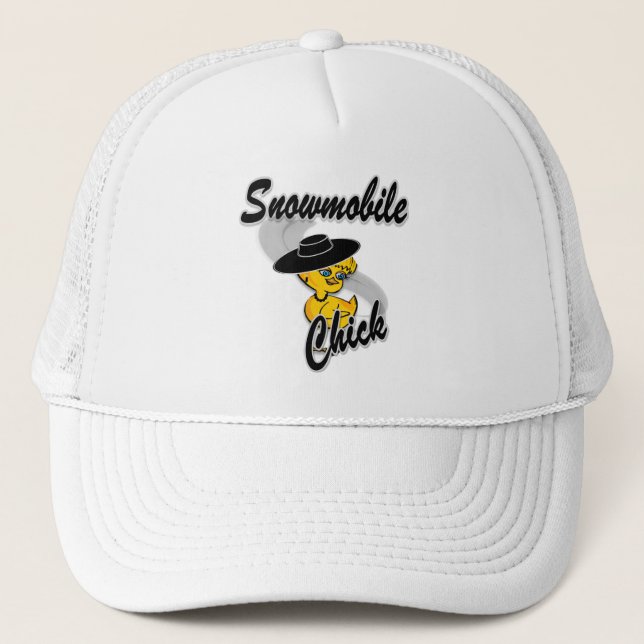 Snowmobile Chick #4 Trucker Hat (Front)