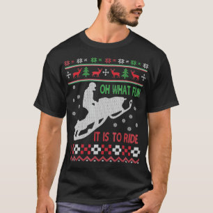 Snowmobile Christmas sweater Fun Santa Xmas Gift 