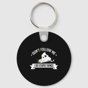 Snowmobile Don't Follow Me I Do Stud Things - Sled Key Ring