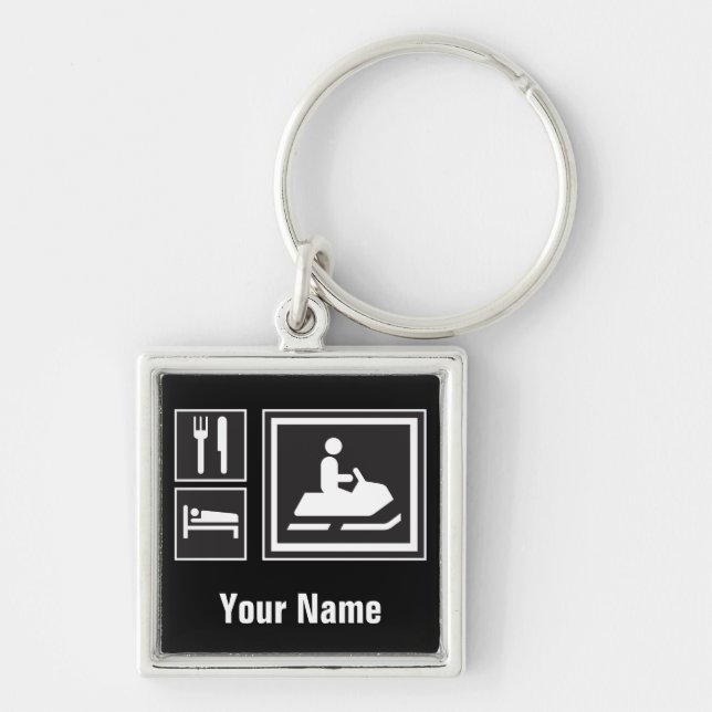 Snowmobile Fanatic - Eat, sleep, go snowmobiling! Key Ring (Front)