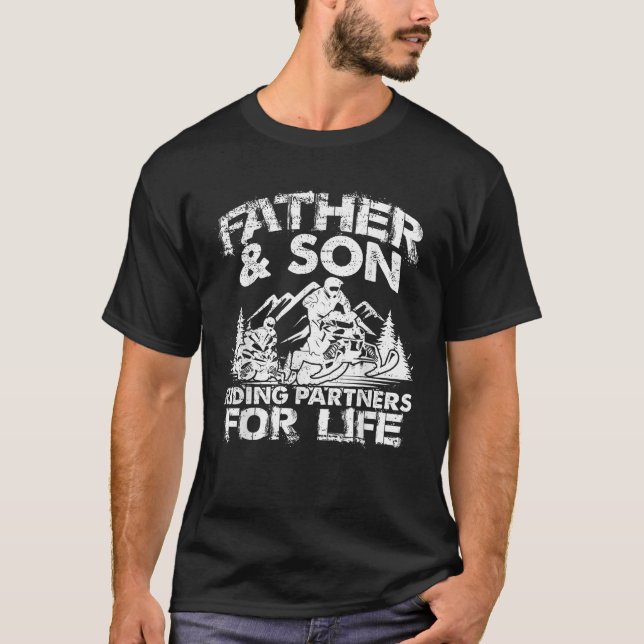 Snowmobile Father And Son Riding Partners Snowmobi T-Shirt (Front)