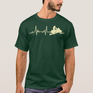 Snowmobile Heartbeat Heart Rate Snowmobile  T-Shirt