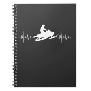 Snowmobile Heartbeat Winter Sport Motor Sled Notebook