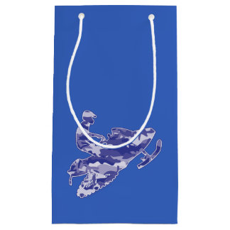Snowmobile in Blue Camouflage Small Gift Bag