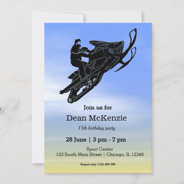 Snowmobile Invitation (Front)