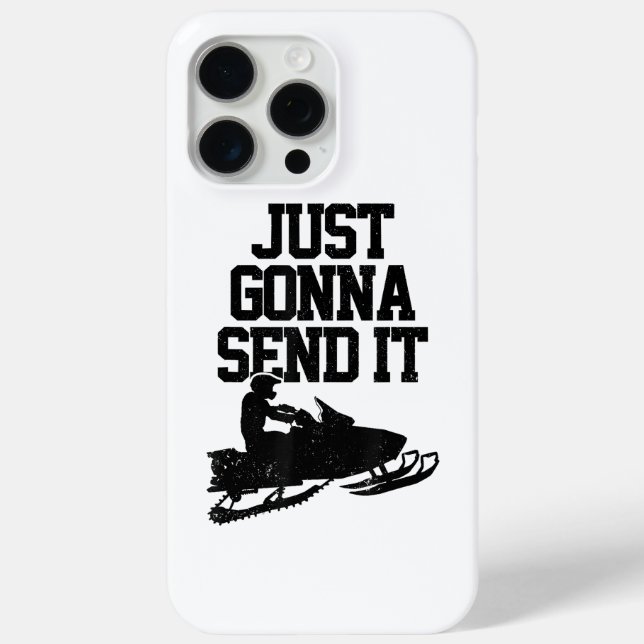 Snowmobile Just Gonna Send It Funny Motor Sled Gif Case-Mate iPhone Case (Back)