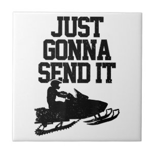 Snowmobile Just Gonna Send It Funny Motor Sled Gif Tile