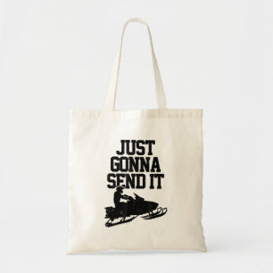 Snowmobile Just Gonna Send It Funny Motor Sled Gif Tote Bag
