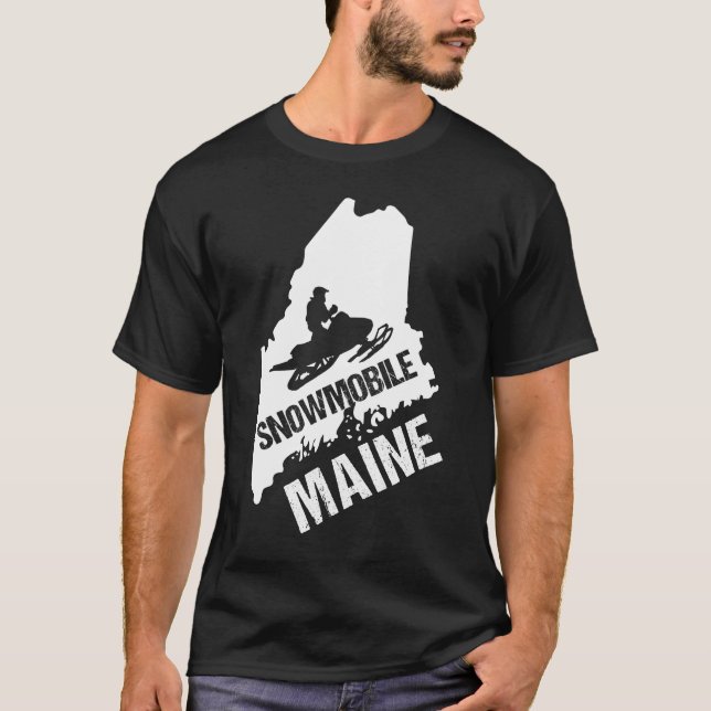 Snowmobile Maine Extreme Sport Arctic Skidoo Snow  T-Shirt (Front)