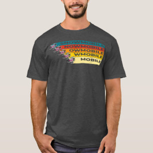 Snowmobile monster race in cool retro colours T-Shirt