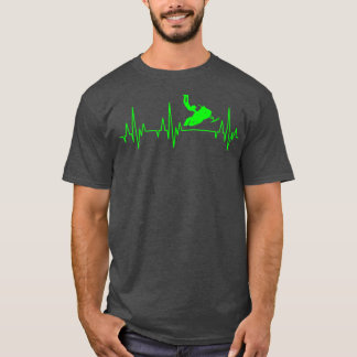 Snowmobile Motor Sledge Snow Motorcycle Heartbeat  T-Shirt