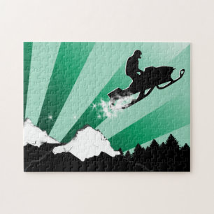 snowmobile powder trail jigsaw puzzle