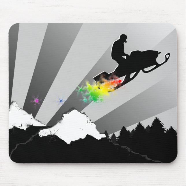 snowmobile. powder trail. mouse mat (Front)