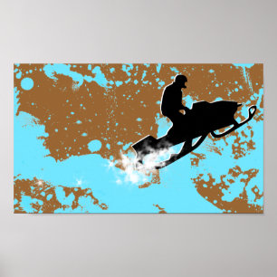 snowmobile. powder trail. poster