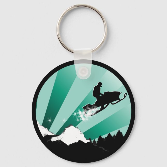 snowmobile. pthalo. circle. key ring (Front)