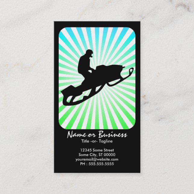 snowmobile retro rays business card (Front)
