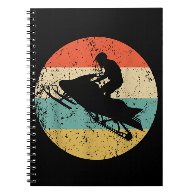 Snowmobile Retro Style Snowmobiling Notebook (Front)