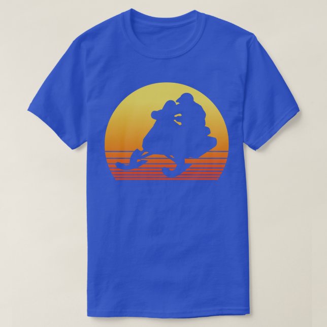 Snowmobile Retro Sun T-Shirt (Design Front)