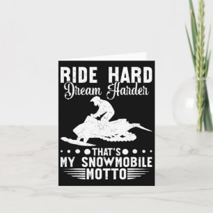 Snowmobile Ride Hard Winter Sports Men Women 1 Card