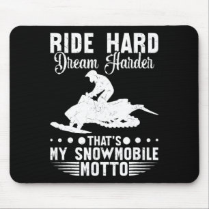 Snowmobile Ride Hard Winter Sports Men Women 1 Mouse Mat