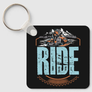 Snowmobile Ride Snowmobiling Winter Adventure Spor Key Ring