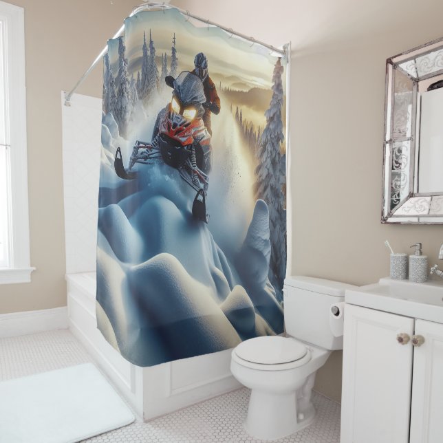 Snowmobile Shower Curtain (In Situ)