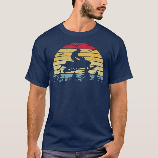 Snowmobile Skidoo Retro Skidoos Mountain T-Shirt (Front)