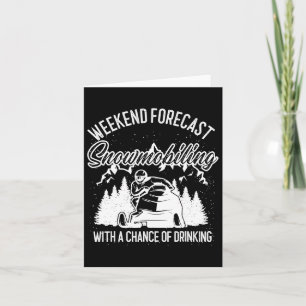 Snowmobile Sled Weekend Forecast Winter Sports  Card