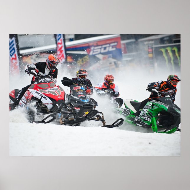 Snowmobile Snowcross Print (Front)