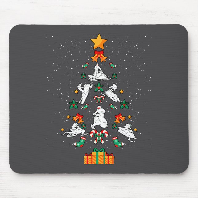 Snowmobile Snowmobiling Christmas Tree Xmas  Mouse Mat (Front)