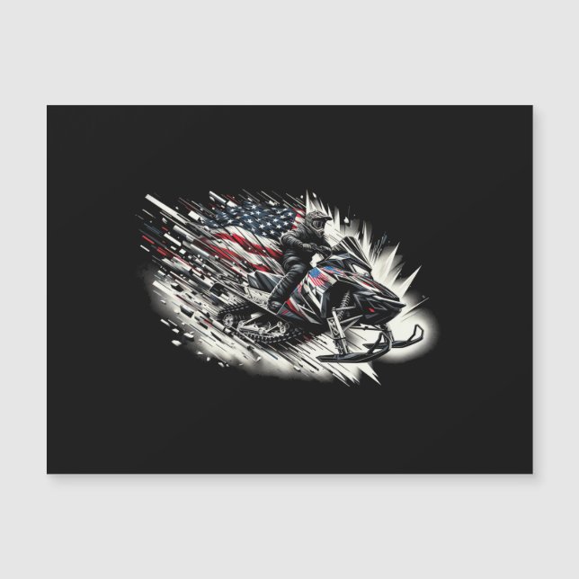 Snowmobile T Snowmobiling Freedom Flag Long Sleeve (Front)