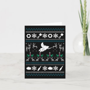 Snowmobile Ugly Christmas Snowmobile Driver Winter Card