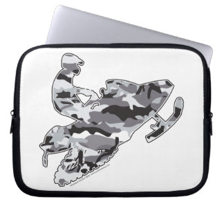 Snowmobiler in Grey Camo Laptop Sleeve