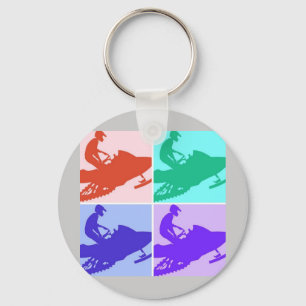 Snowmobiler/Pop Art Key Ring