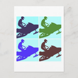 Snowmobiler/Pop Art Postcard