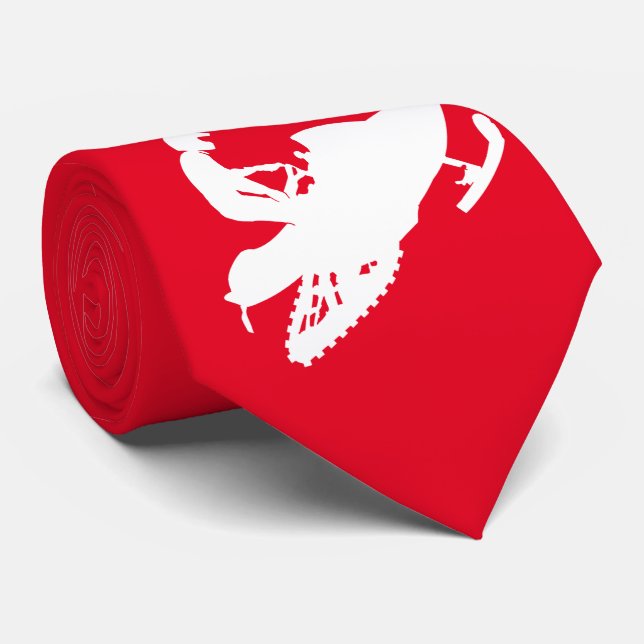 Snowmobiler White sled Tie (Rolled)